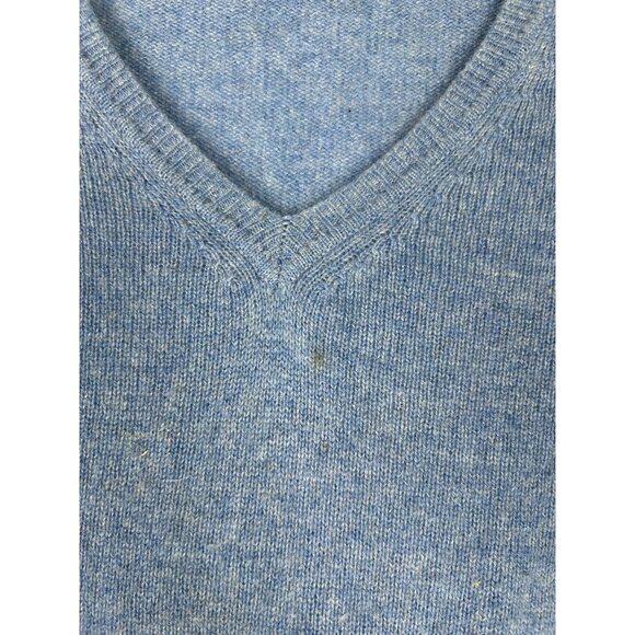 Adrienne Vittadini Womens 100% 2 Ply Cashmere Sweater Blue V-Neck Long Sleeve M - Picture 10 of 10